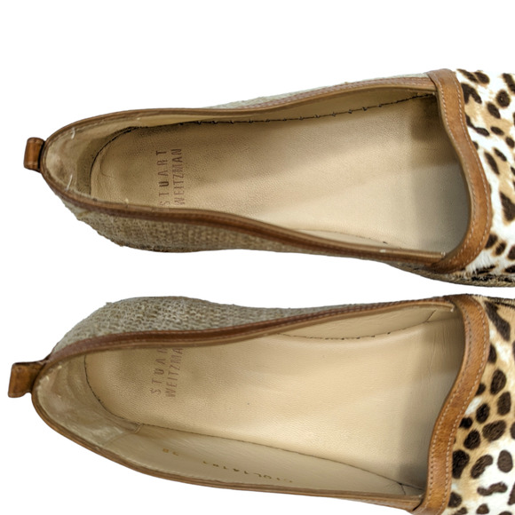 stuart weitzman  cheetah print leather espadrilles sz 38 (US sz 7) - Picture 9 of 12